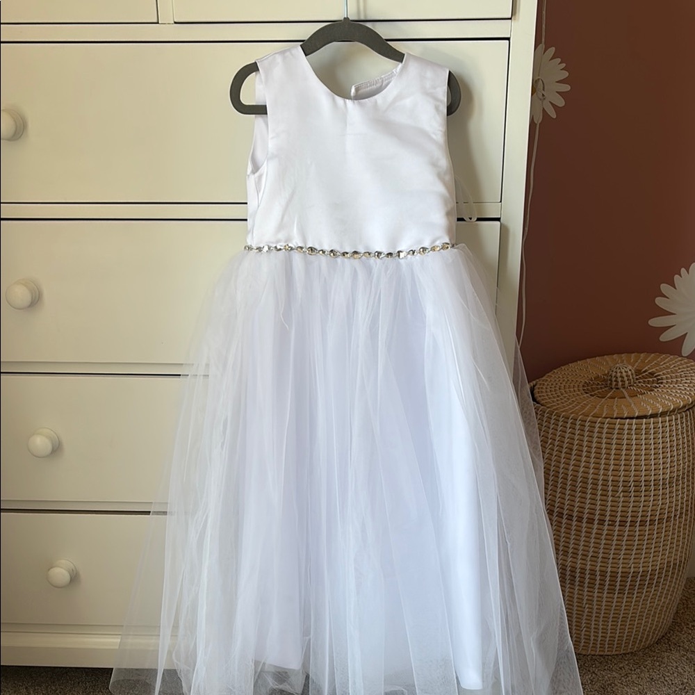 Elegant White Kids Formal Dress